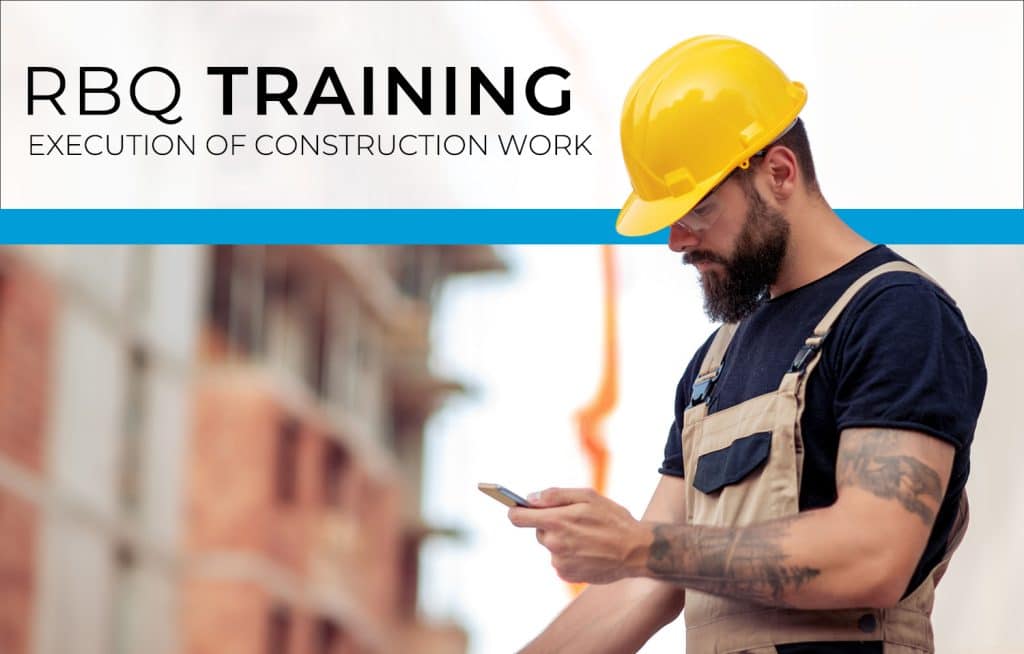 Online RBQ training for the preparation of the execution of construction works exam
