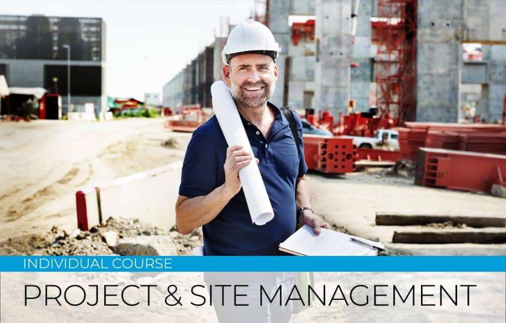 Online RBQ training to prepare for the project management exam on a construction site