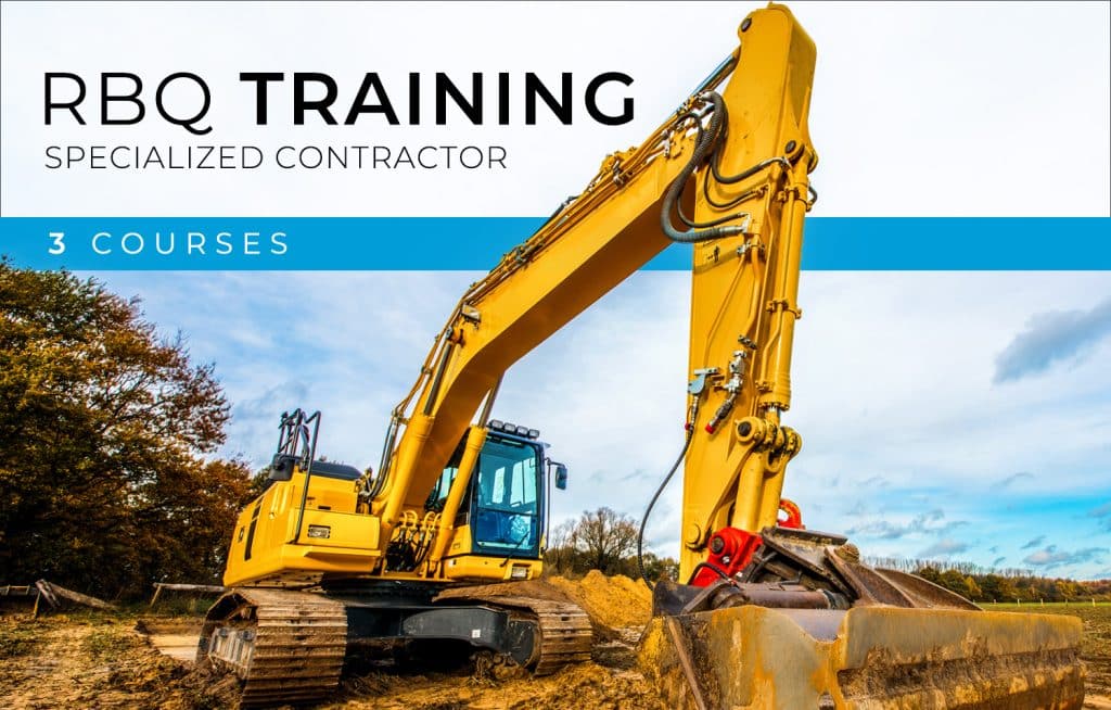 Online RBQ training for obtaining specialized contractor's licence